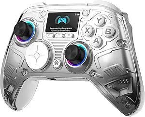 AOC Interactive Screen PC Controller Wireless Controller Compatible with PC/Switch/Switch 2/iOS/Android, Hall Effect Joystick & Triggers, RGB Lighting, Adjustable Vibration/Turbo, 1000mAh Battery(White)