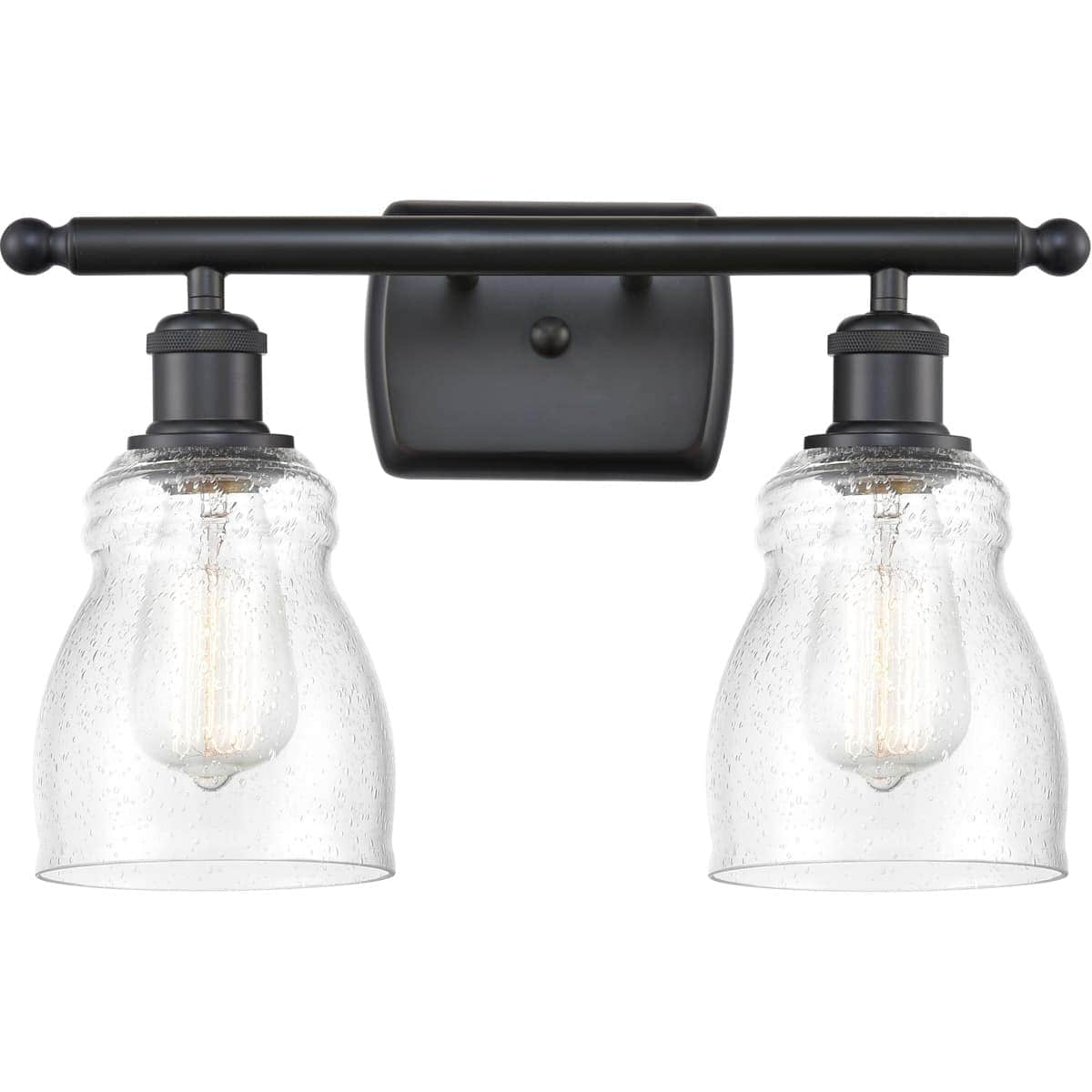 Innovations Lighting 516-2W-BK-G394-LED Ballston Ellery Bathroom Vanity Light Matte Black
