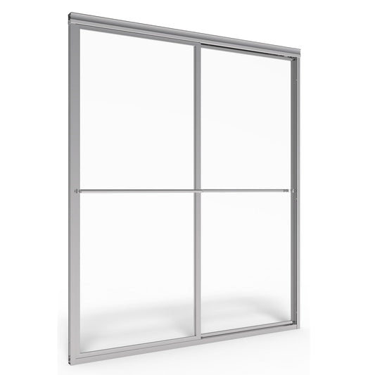 American Standard Prestige Silver Shine 46-in to 48-in W x 71.5-in H Framed Clear Glass Bypass Sliding Soft Close Shower door