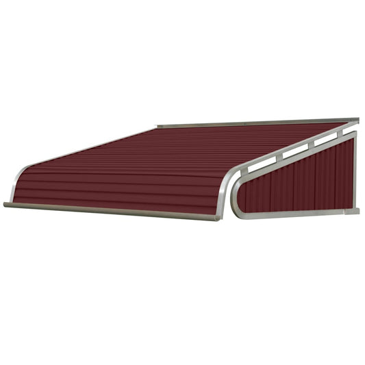 NuImage Awnings 1500 54-Inches Wide x 36-Inches Projection x 15-Inches Height Metal Burgundy Solid Fixed Door Awning