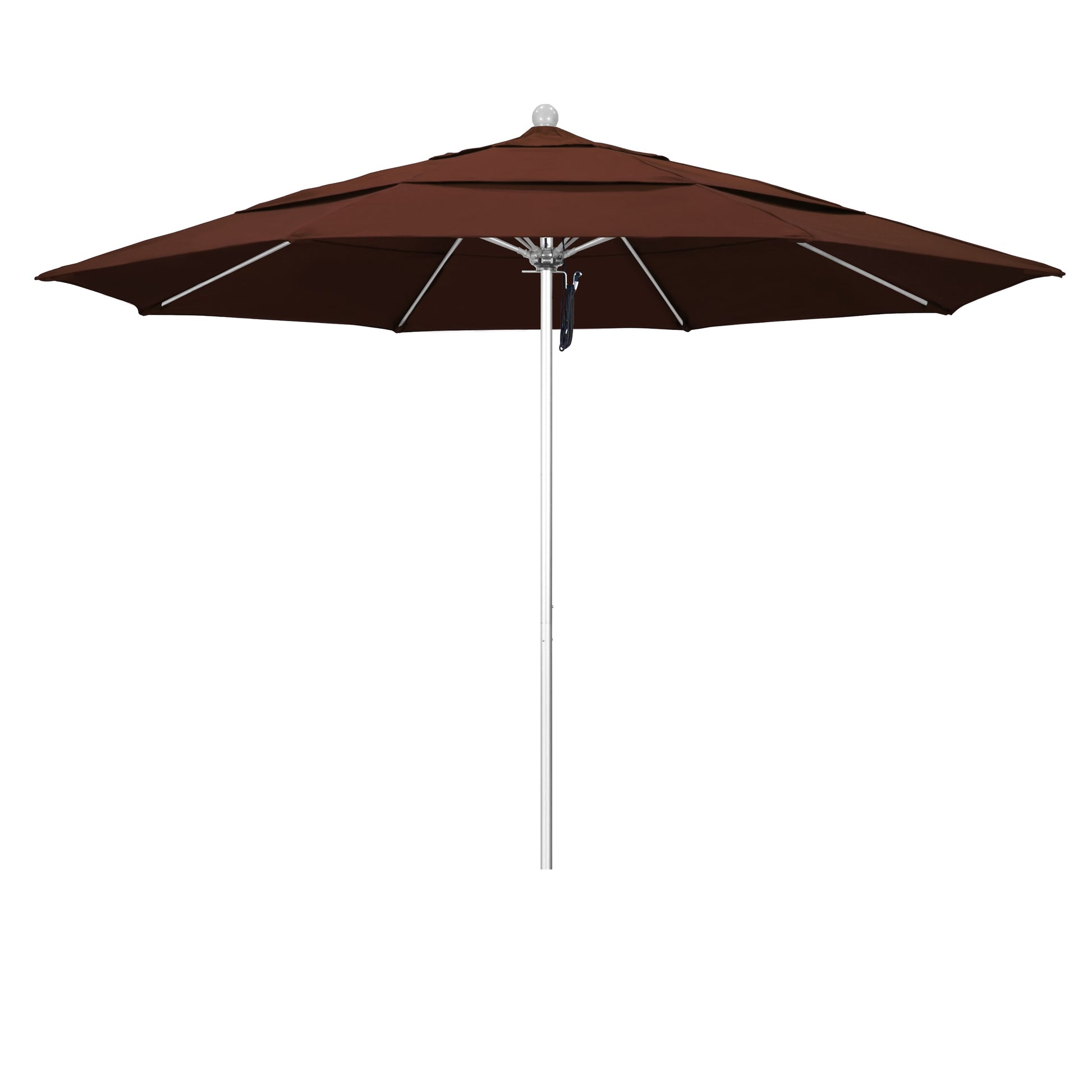 California Umbrella 11-ft Aluminum Brown No-tilt Market Patio Umbrella