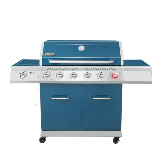 Royal Gourmet Cabinet Style Blue 6 -Burner Liquid Propane Gas Grill 1 -Side Burner