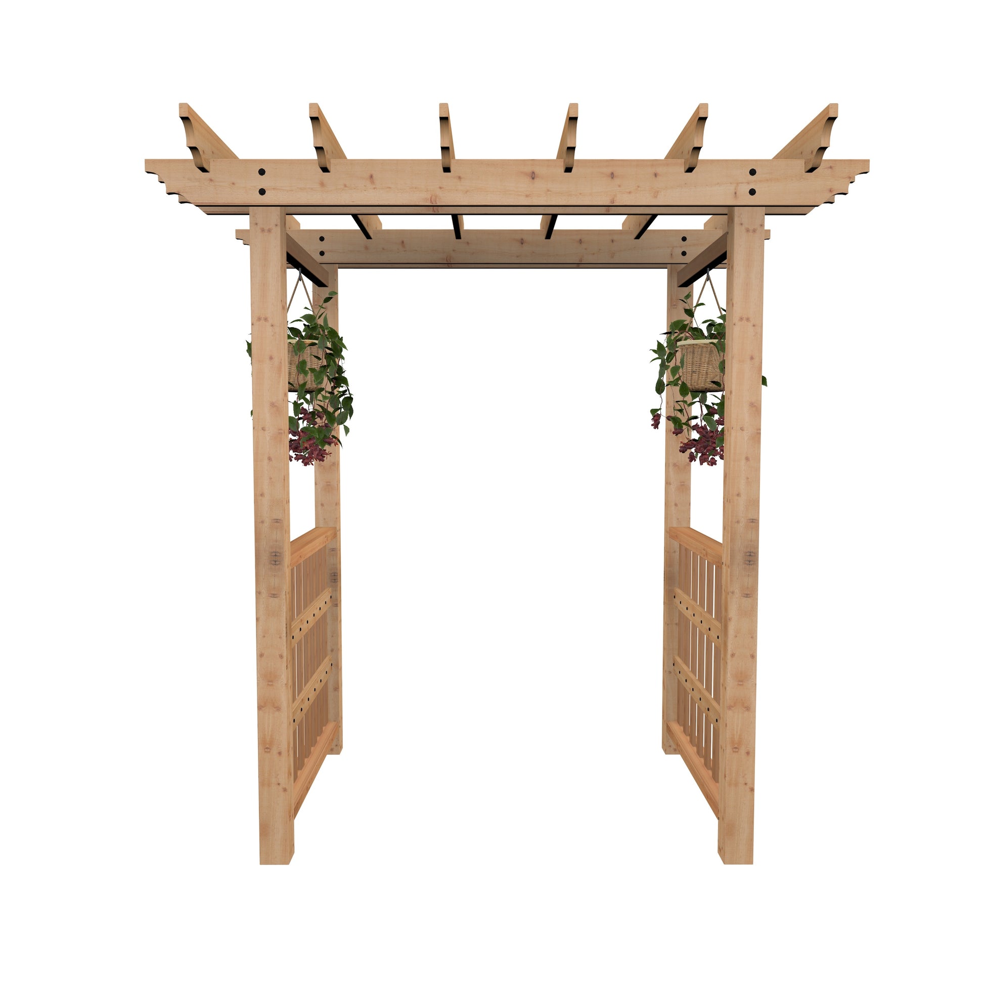 Vita Wood 5.29-ft W x 7.66-ft H Flat Cedar Cedar Garden Arbor