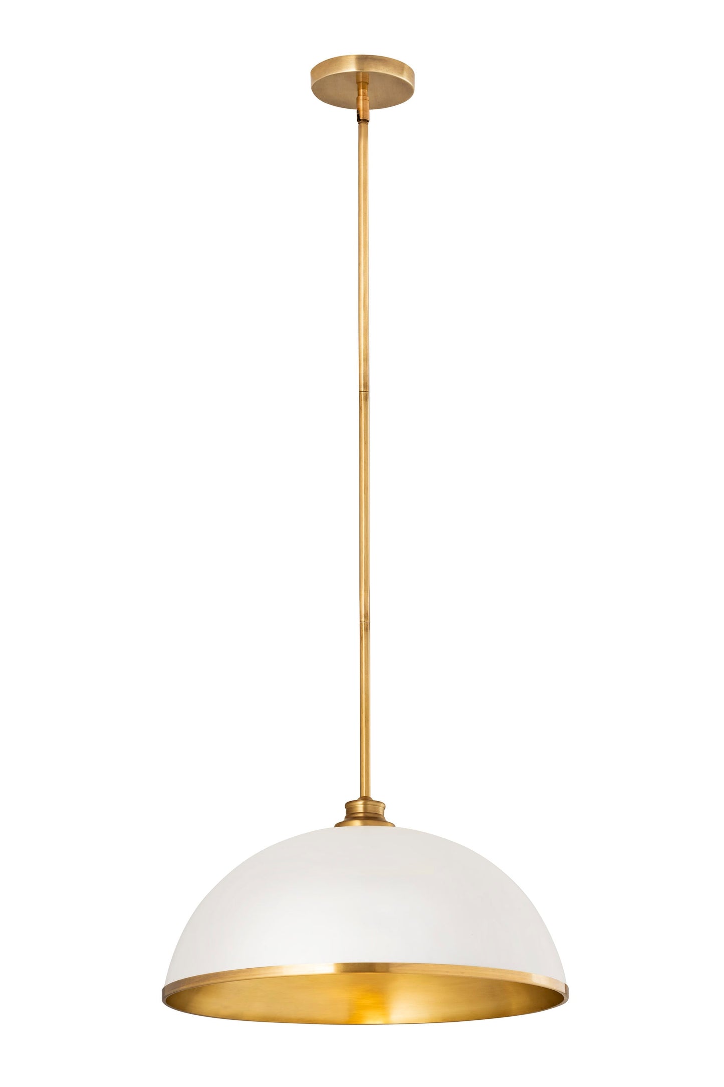 Z-Lite Landry 1 -Light Rubbed Brass Modern/contemporary Dome Medium Hanging Pendant light