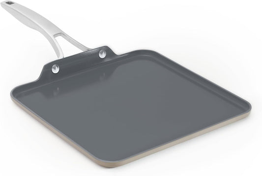CalphalonÂ® Premier Ceramic Nonstick 11" Square Griddle, Mushroom Grey