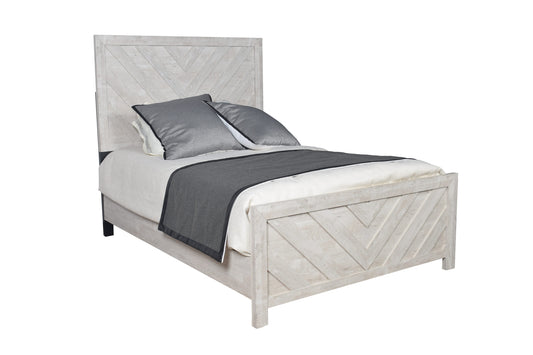 Galaxy Full Rustic Oak Wood Panel Bed with Headboard
