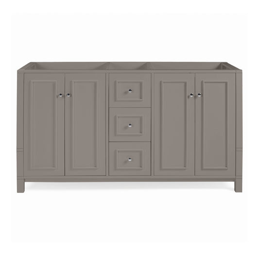 Alaterre Furniture Williamsburg Vanity Without Sink 60-in Gray Bathroom Vanity Base Cabinet without Top (Assembly Required)