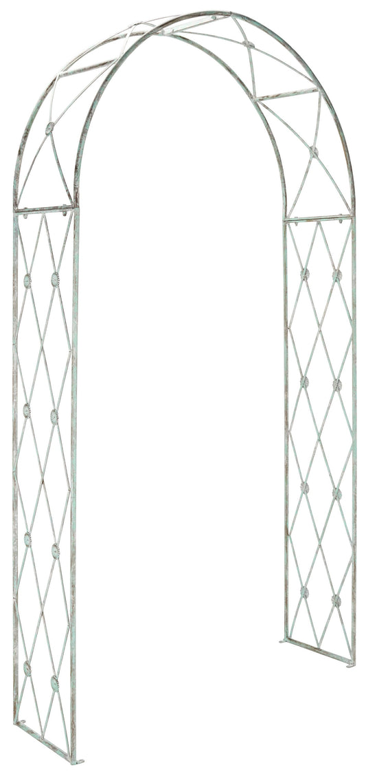 Safavieh Atticus 4.52-ft W x 8.2-ft H Arched Antique Green Wrought iron Garden Arbor