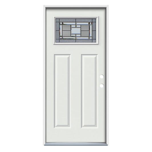 RELIABILT Layton 36-in x 80-in x 4-9/16-in Steel 1/4 lite Left-hand inswing Primed Prehung Front Door Insulating core