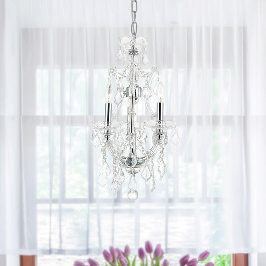 CWI Lighting Maria Theresa 4 -Light Chrome Indoor Mixed material Chandelier