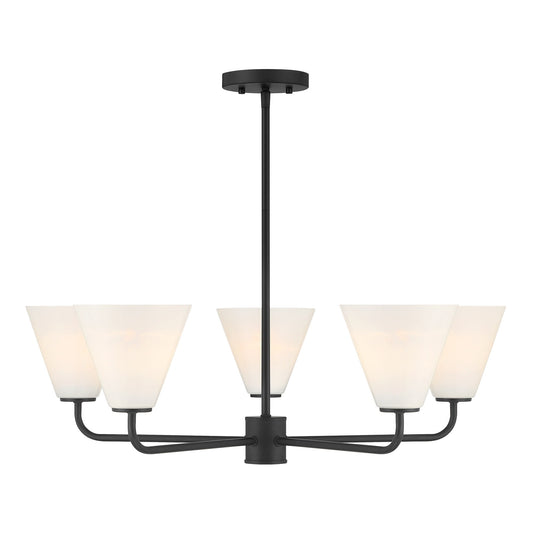 Savoy House Blair 5 -Light Matte Black Transitional For Use in Bedrooms, Dining Rooms, Foyers, Kitchens, Living Rooms Chandelier