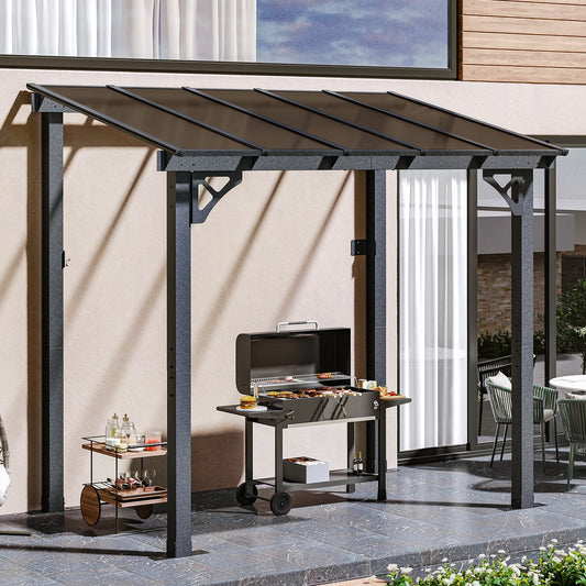 Bapipro Pergola 8-ft W x 5-ft L x 8-ft 1-in H Gray Metal Freestanding Pergola