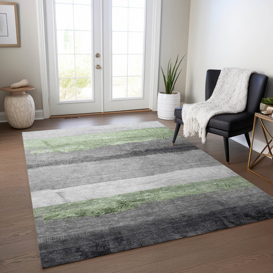 Addison Rugs Chantille ACN1883AL 9 x 12 (ft) Loomed Polyester Aloe Rectangular Indoor/Outdoor Geometric Machine washable Pet Friendly Area rug