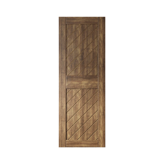 HOMACER 26-in x 84-in Dark Walnut Prefinished Non-standard Pine Wood Solid core Single Barn Door (Hardware Not Included)