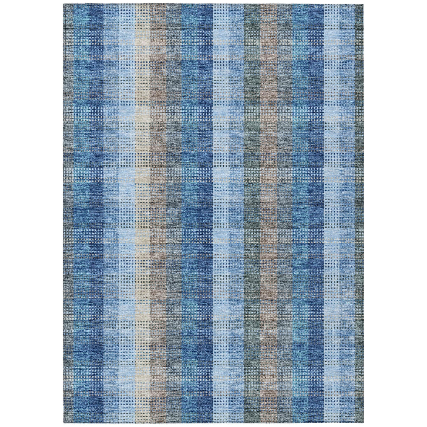 Addison Rugs Chantille ACN966DN 8 x 10 (ft) Loomed Polyester Denim Rectangular Indoor/Outdoor Machine washable Pet Friendly Area rug