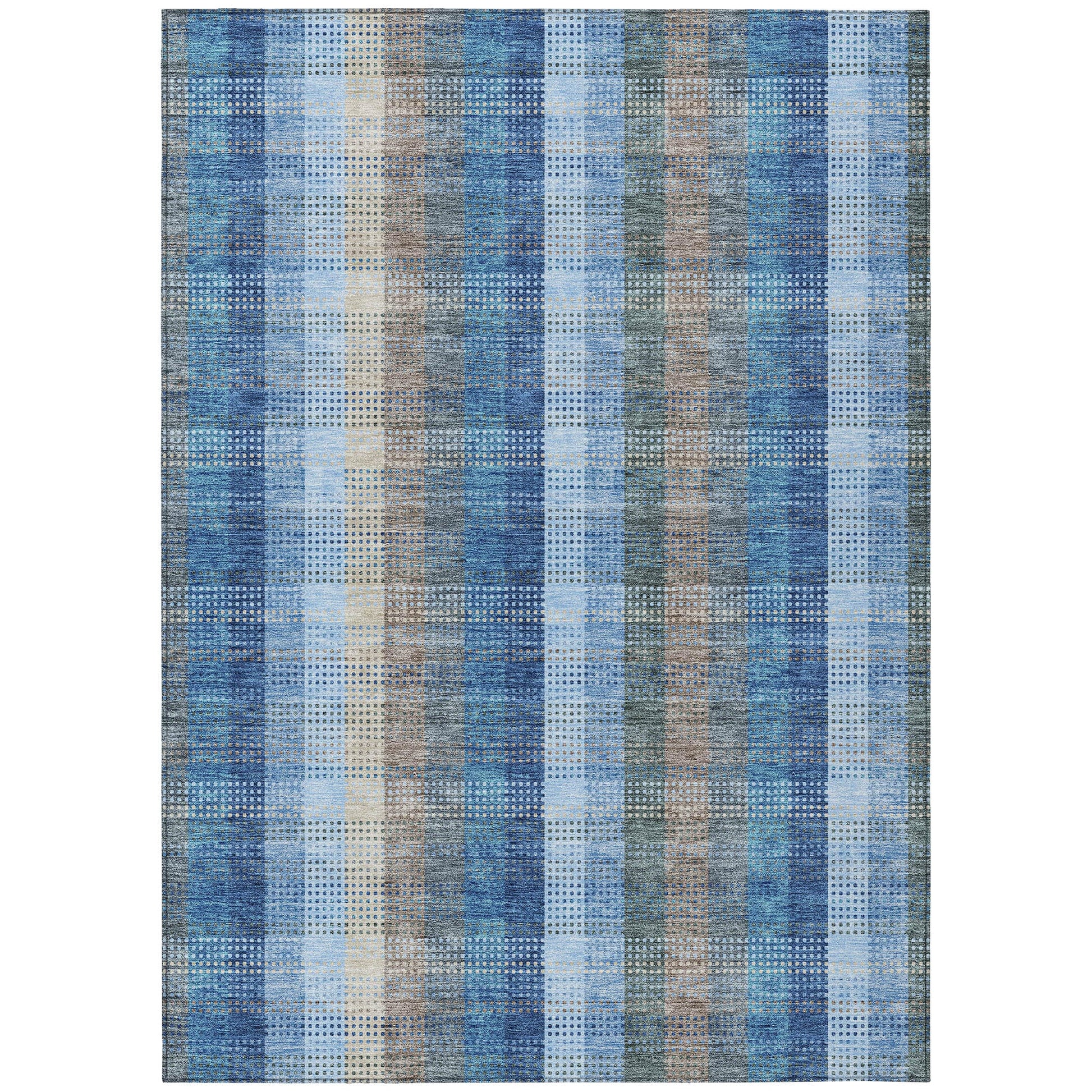 Addison Rugs Chantille ACN966DN 8 x 10 (ft) Loomed Polyester Denim Rectangular Indoor/Outdoor Machine washable Pet Friendly Area rug