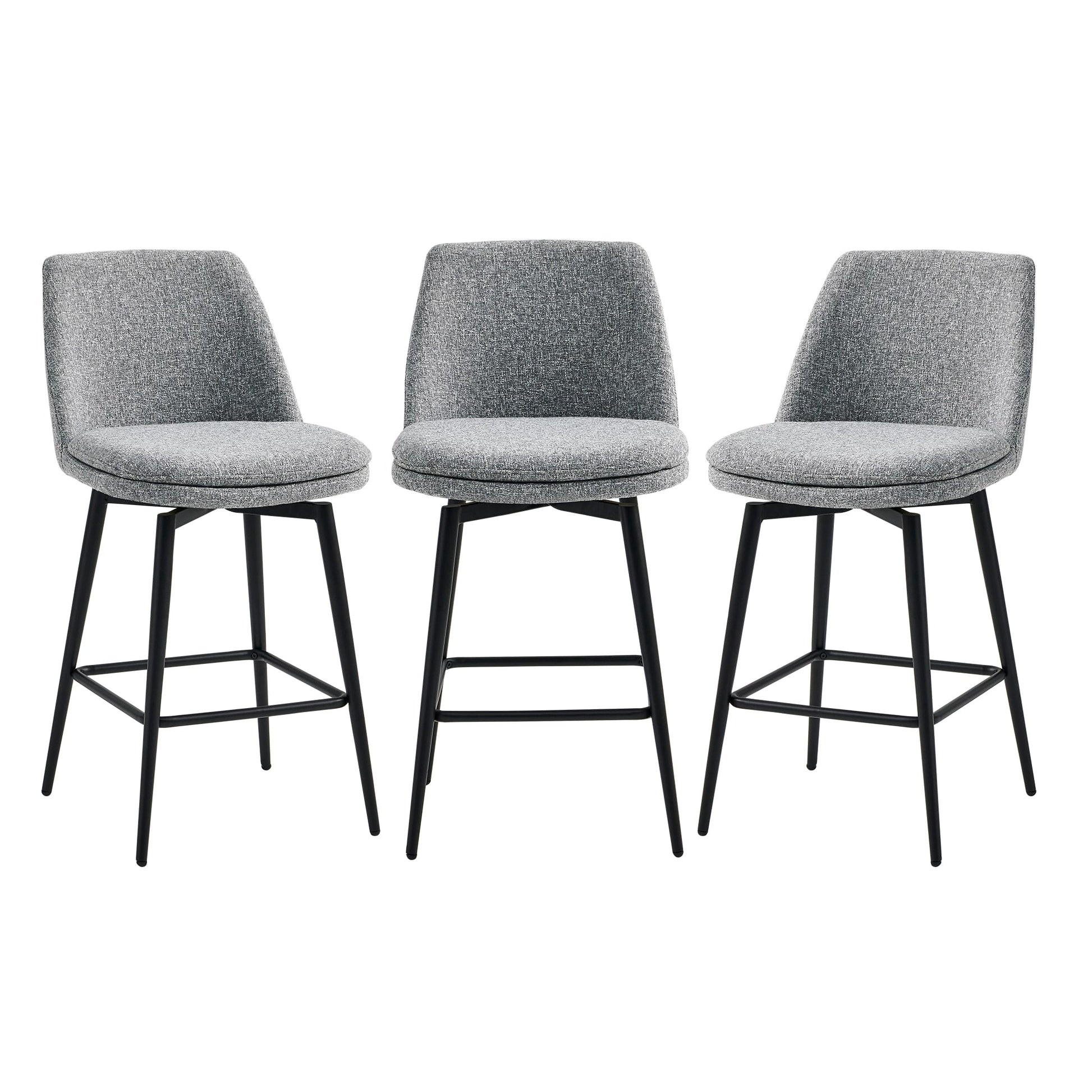 Circle 55 GrayÃ¯Â¼Ë†Multi-ColoredÃ¯Â¼â€° 27-in H Counter height Upholstered Swivel Metal Bar Stool 3 -Pack