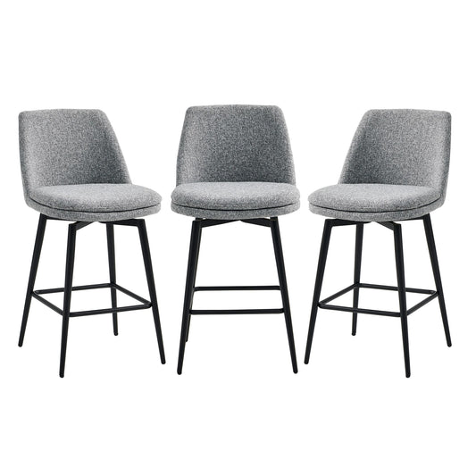 Circle 55 GrayÃ¯Â¼Ë†Multi-ColoredÃ¯Â¼â€° 27-in H Counter height Upholstered Swivel Metal Bar Stool 3 -Pack