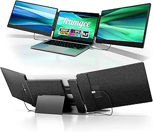 Teamgee 14.3' Laptop Screen Extender, FHD 1080P IPS Portable Monitor with Foldable Stand & Speakers, Compatible with 13 -17 Laptops (Diagonal), HDMI/USB-A/Type-C, for Windows/Mac/Chrome/Switch