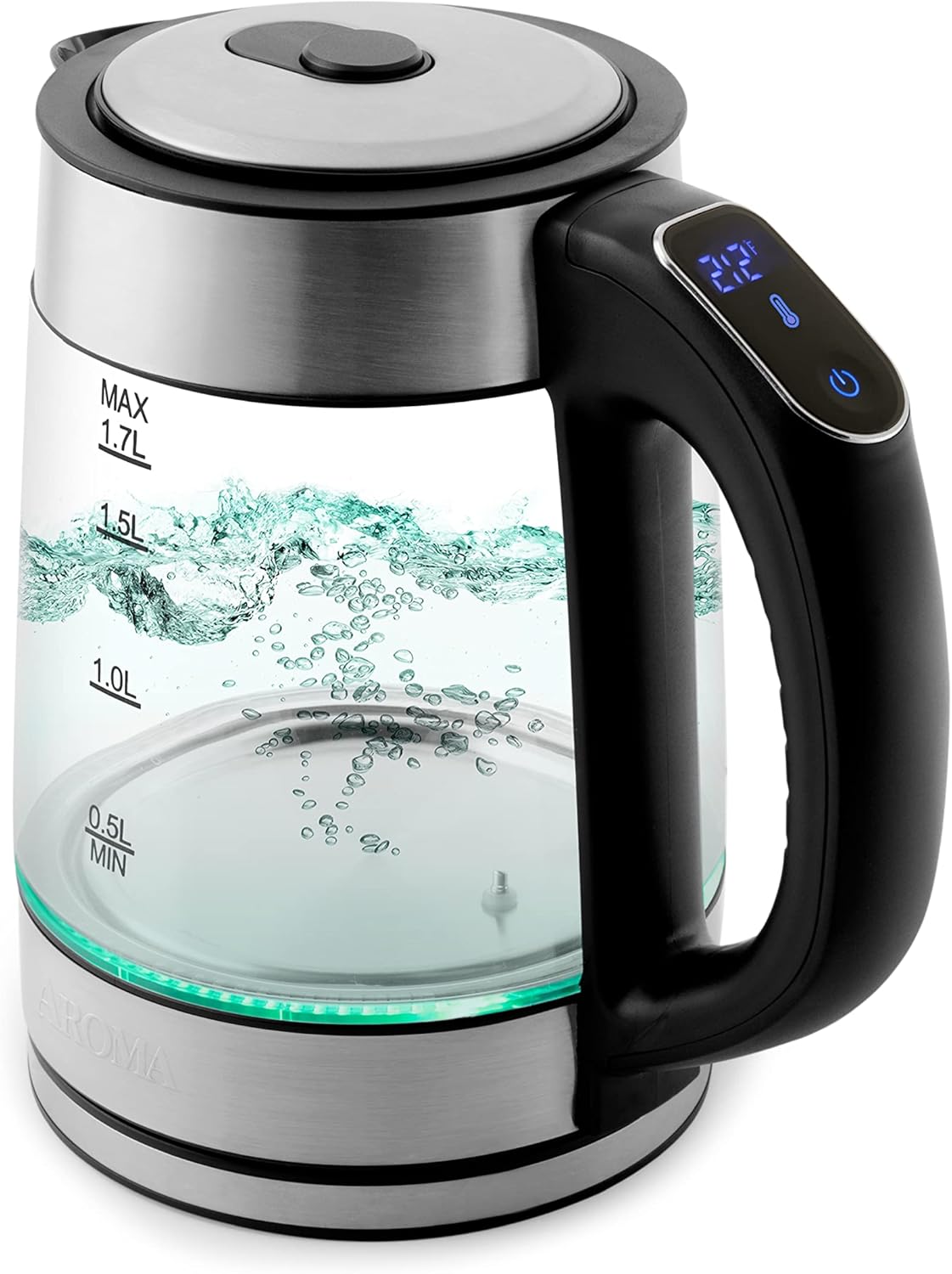 AROMA Professional 1.7L / 7-Cup Digital Glass Water Kettle (AWK-170D)