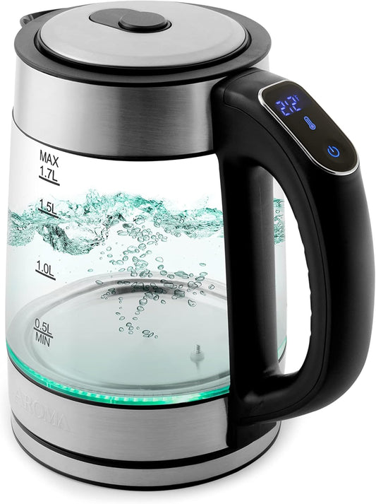 AROMA Professional 1.7L / 7-Cup Digital Glass Water Kettle (AWK-170D)