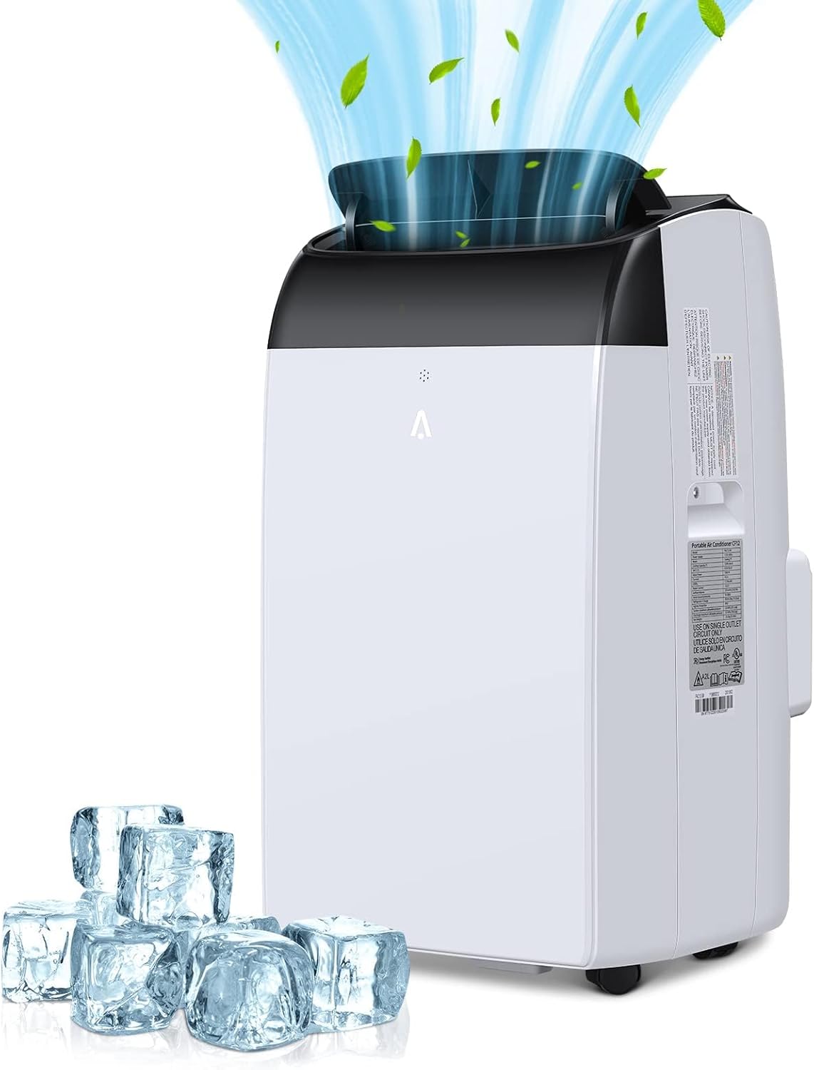 Qeetex 12000 BTU Portable Air Conditioner with Remote 3-in-1 AC Unit for Rooms Up to 550 Sq Ft Dehumidifier Fan LED Display Sleep Mode 24H Timer Easy Install Quiet Operation White