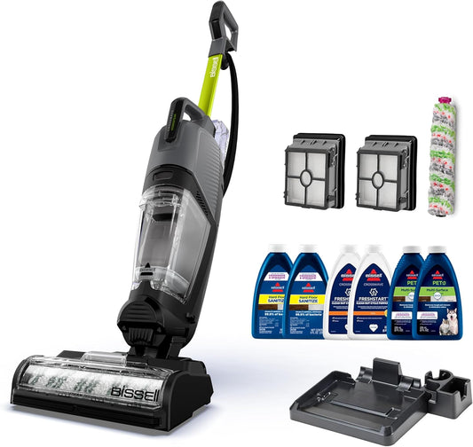 BISSELLÂ® CrossWaveÂ® HydroSteamâ„¢ Deluxe Wet Dry Vac, Multi-Purpose Vacuum, Wash, and Steam, Formula Included, Green, 3515G