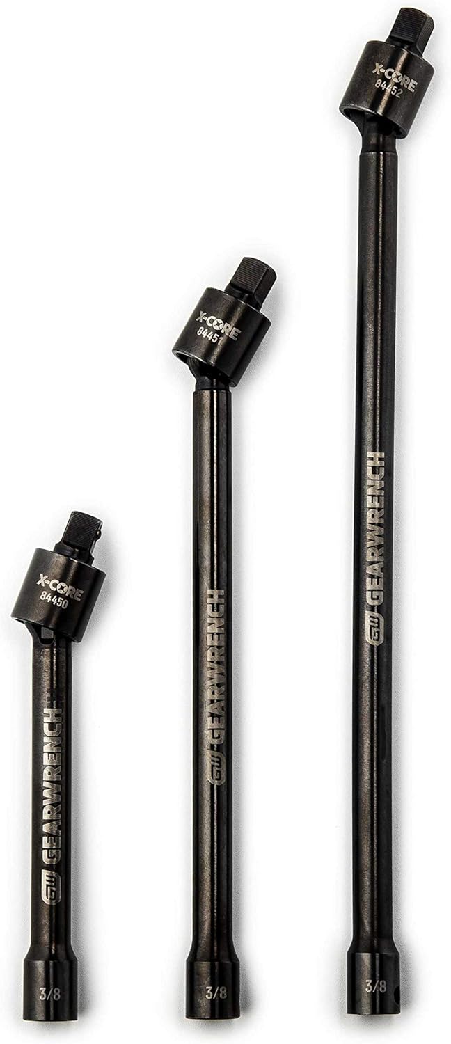 GEARWRENCH 3/8" Drive X-Coreâ„¢ Pinless Universal Joint Impact Extension Set Includes 6", 9", & 12" - 84453