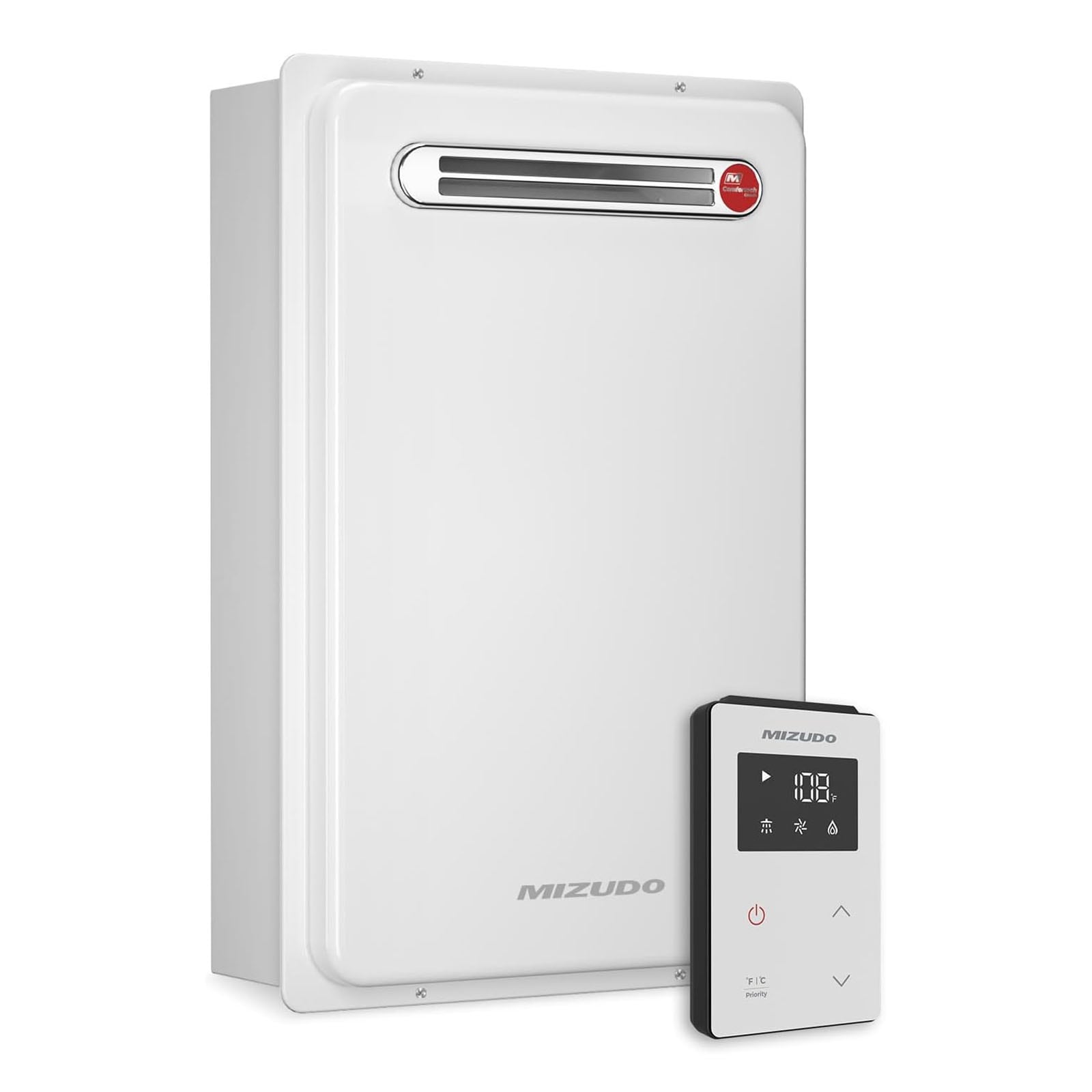 Mizudo Comfortech Classic Propane Gas Tankless Water Heater 120,000 BTU, Up to 5.1 GPM Instant Hot Water Heater LPG, Outdoor Installation, CSA Certified, White