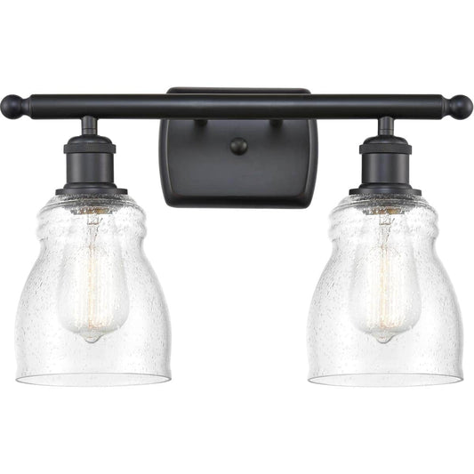 Innovations Lighting  516-2W-BK-G394-LED Ballston Ellery Bathroom Vanity Light Matte Black