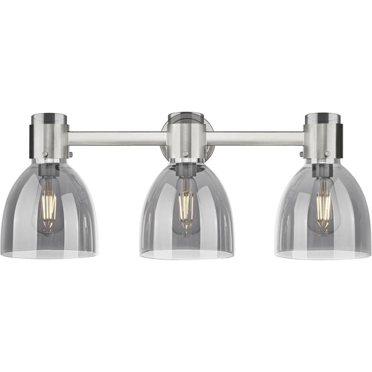 Innovations Lighting  464-3W-SN-G464D-7SM Lawton Bell Bathroom Vanity Light Satin Nickel