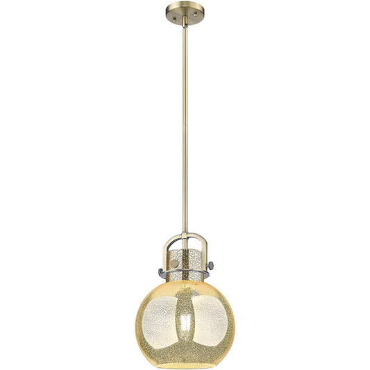 Innovations Lighting  410-1SM-BB-G410-10ME Newton Sphere Mini Pendant Brushed Brass