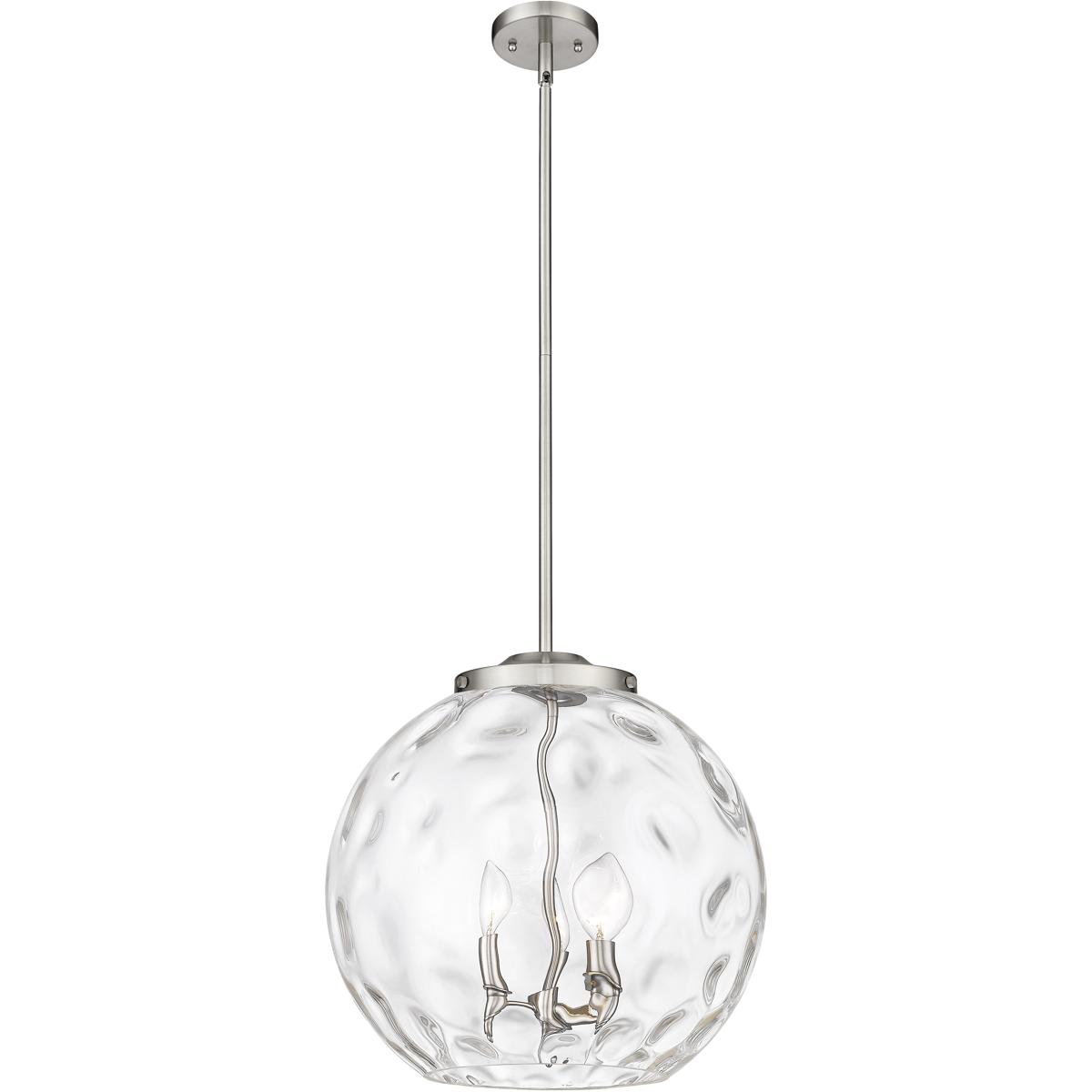 Innovations Lighting  221-3S-SN-G1215-16 Ballston Athens Water Glass Pendant Brushed Satin Nickel