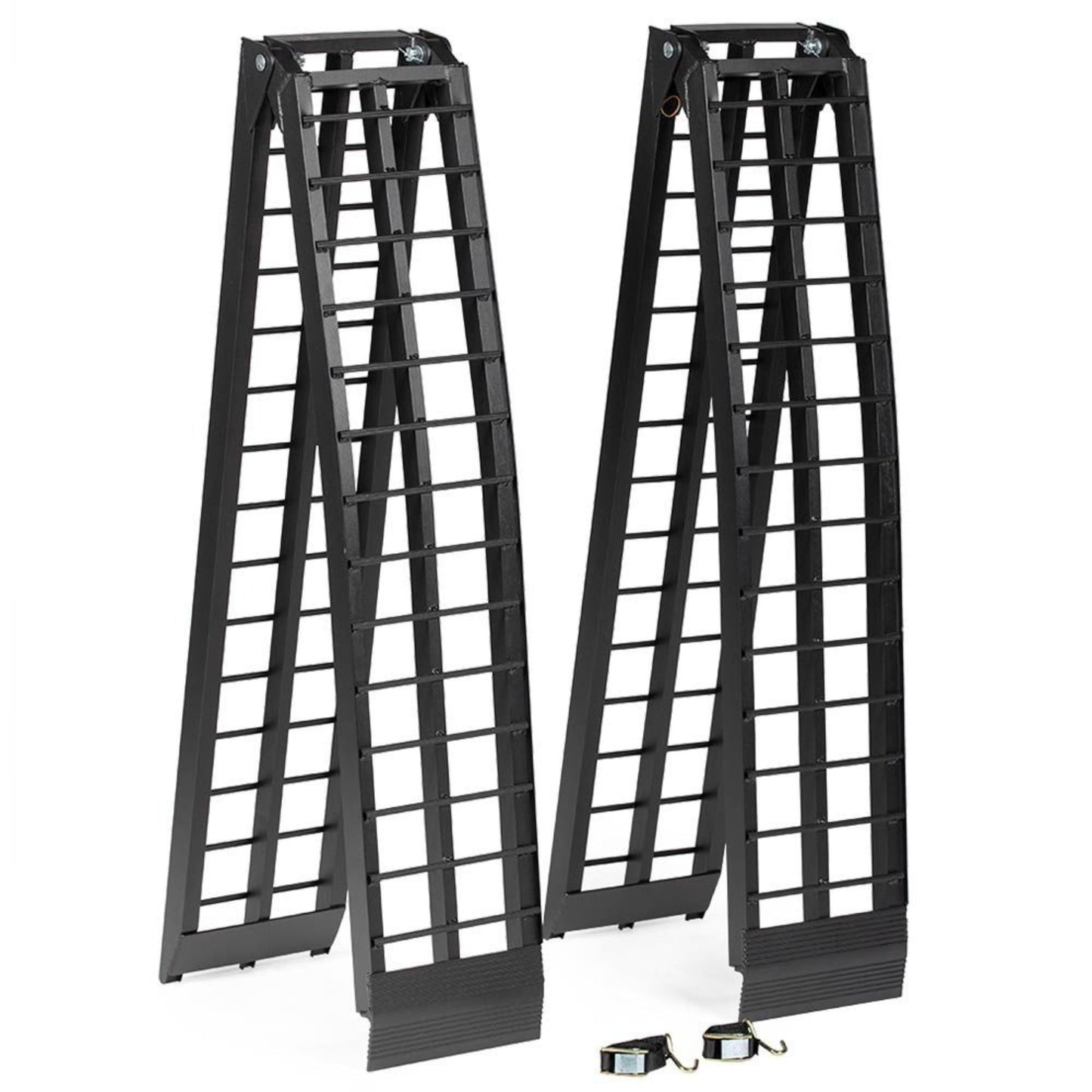Titan  Ramps 2 Pack 9Ã¢â‚¬â„¢ Folding ATV Loading Ramps Arched Aluminum Design Black