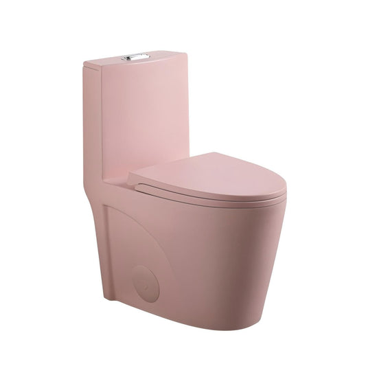 JEAREY Pink Toilet with 1.1 and 1.6 GPF Dual Flush and 12 In Rough In