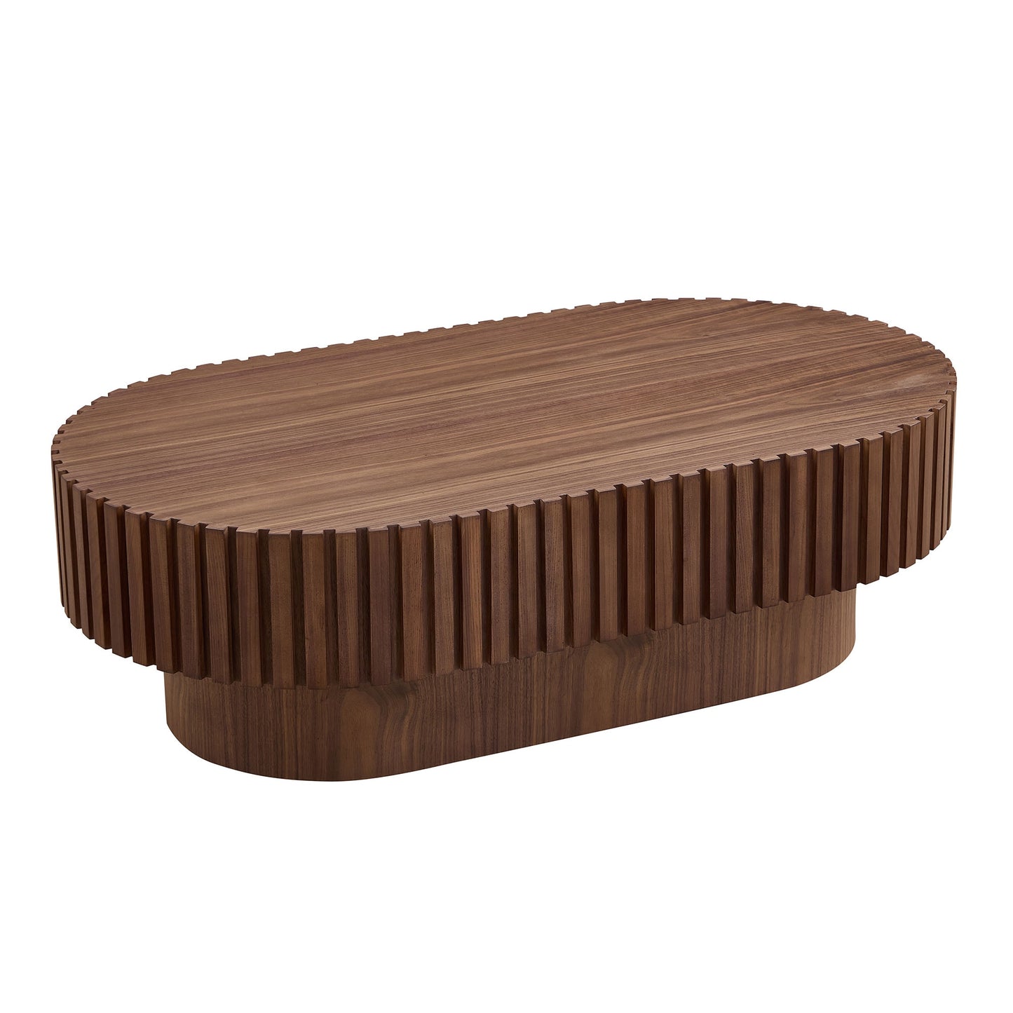 Dexmalle  Walnut Drum Coffee Table with Strape Edge
