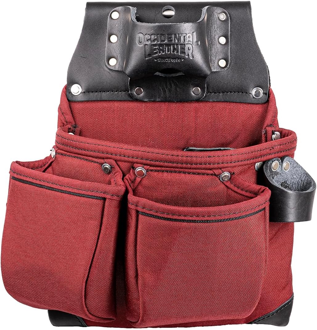 Occidental Leather R8018DB OxyLightsâ„¢ 3 Pouch Tool Bag - Red & Black