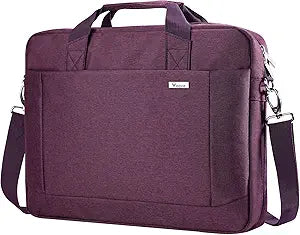 Voova Laptop Bag Case 17 17.3 Inch Computer Sleeve Messenger Bag with Shoulder Strap Expandable Waterproof Large Capacity Business Briefcase for Work Travel Fit 17-18 Laptop, Women Ladies, Purple