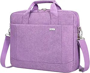 Voova Laptop Bag Case 17 17.3 Inch Computer Sleeve Messenger Bag with Shoulder Strap Expandable Waterproof Large Capacity Business Briefcase for Work Travel Fit 17-18 Laptop, Men Women, Lavender